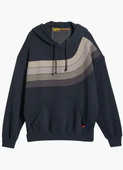 Wave Stripe 4 Pullover Hoodie Relaxed